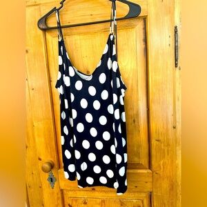 🎉Loft Dark Navy & White Polka Dot Tank Size Large